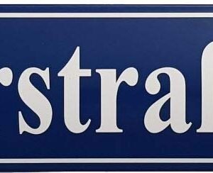 Hausnummernschild - Format 500 x 120 mm - Hausnummer - Emaille - Wetterfest - Türschild - Hausnamenschild. Farben Blau Grün Anthrazit Weiß Dunkelblau. mit Wunschtext J.Pfaffenzeller