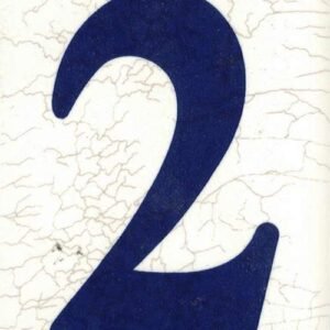 TORO DEL ORO Hausnummer. Haus nummernschilder. House number. Schilder mit Zahlen und Nummern auf Keramikkachel. Schilder mit Namen, Adressen und Wegweisern. (Nummer Zwei "2")
