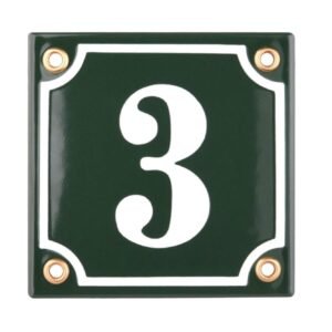 Hausnummer Hausnummernschild Emaille 10x10 cm mit Wunschnummer Premiumqualität