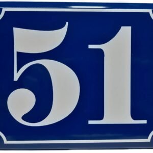 Hausnummernschild - Format 200 x 160 mm - Hausnummer - Emaille - Keramik - Wetterfest - Türschild. Farben: Blau Grün Anthrazit Dunkelblau Weiß Mit Zahl nach Wunsch. J.Pfaffenzeller