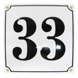 Hausnummer Hausnummernschild 20x20 cm mit Wunschnummer - Keramik Emaille - Wetterfest