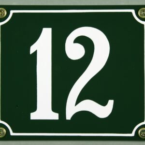 Buddel Bini Wetterfestes Emaille Hausnummernschild 12 12 x 14 cm, sofort lieferbar, grün